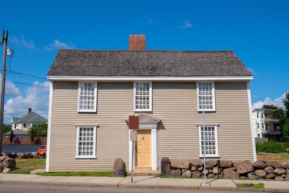 Exterior of John Quincy Adams' birthplace at Adams National Historical Park