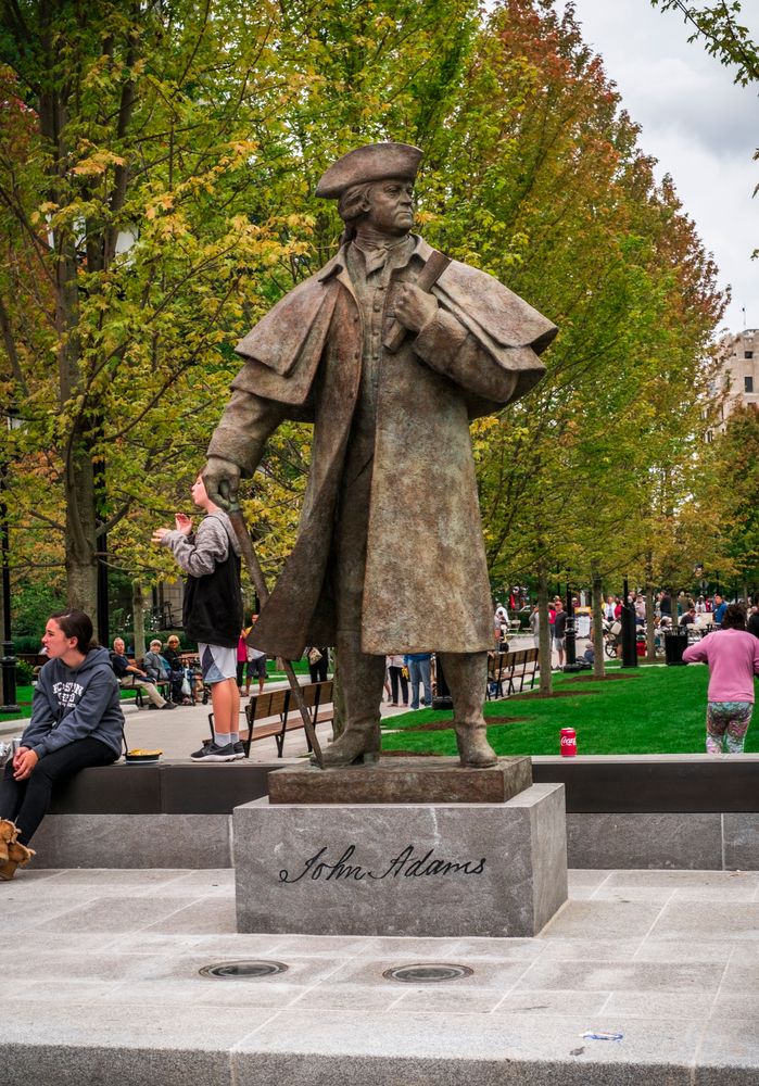 Statue of John Adams at Hancock Adams Common