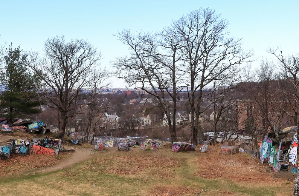 The grounds of Quincy Quarries Reservation