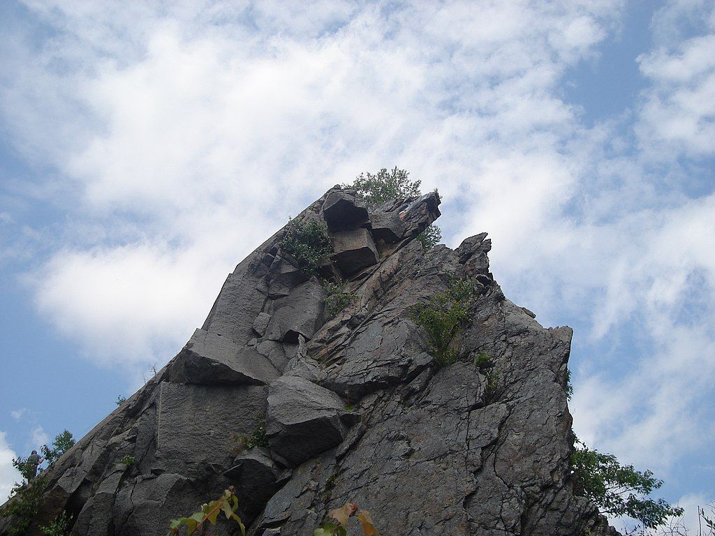 A rock formation at Quincy Quarries Reservation
