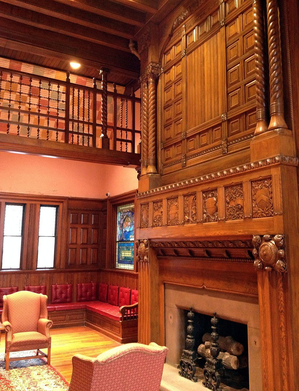 Fireplace in Thomas Crane Public Library