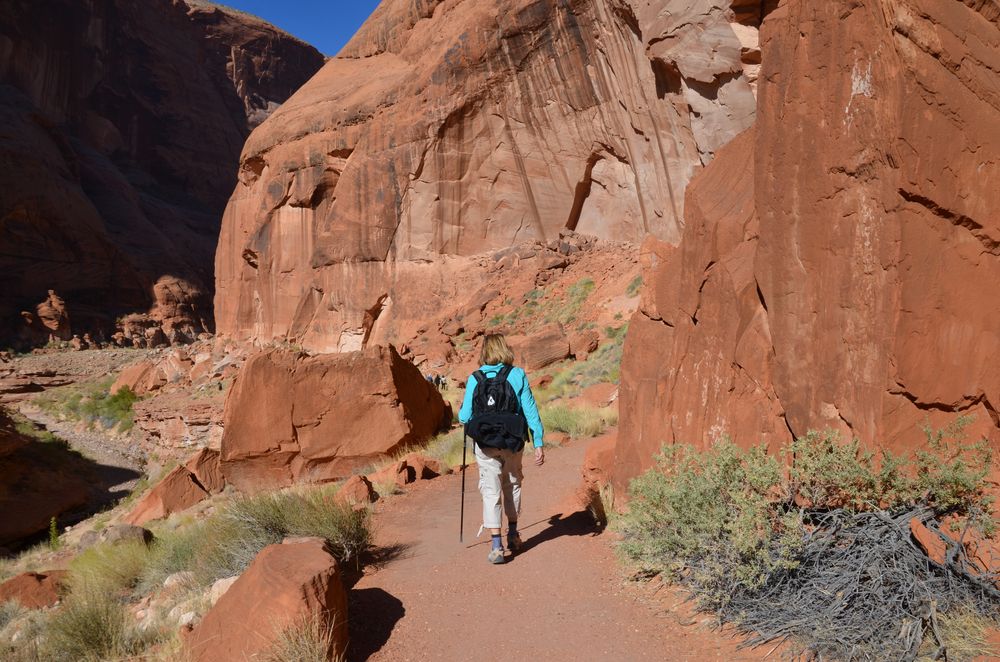 A hiker at Rainbow Bridge National Monument