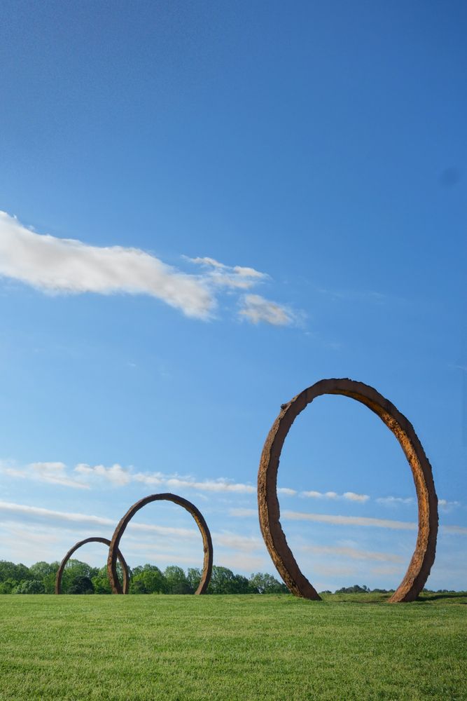 Huge ring sculptures at North Carolina Museum of Art