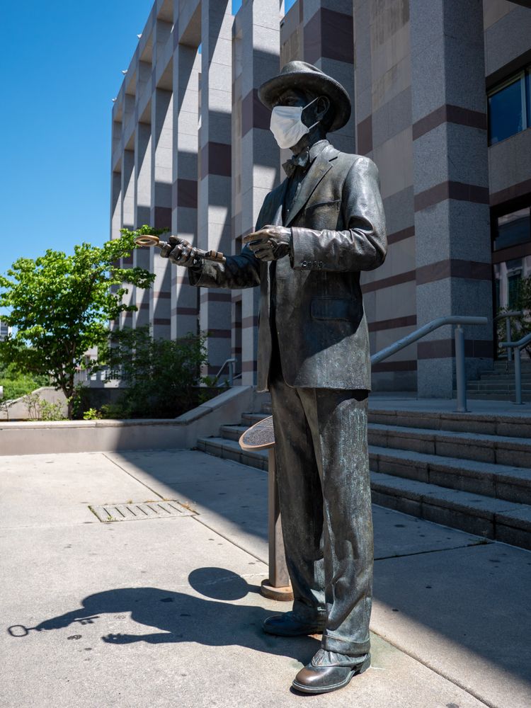 Statue in front of North Carolina Museum of History