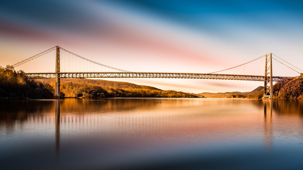 Sunset over Bear Mountain Bridge