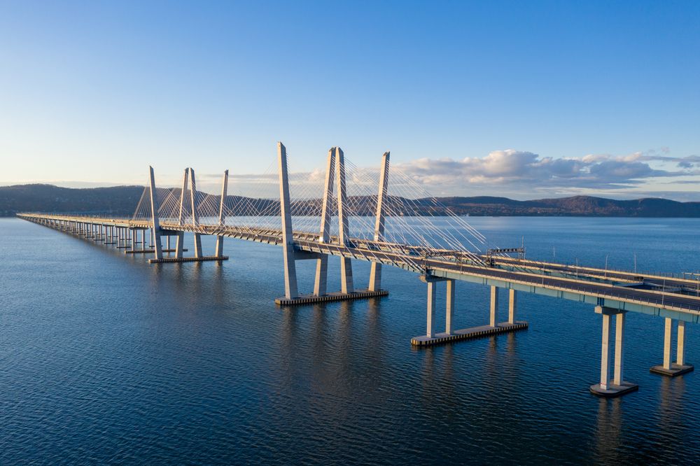 Aerial view of Governor Mario M. Cuomo Bridge
