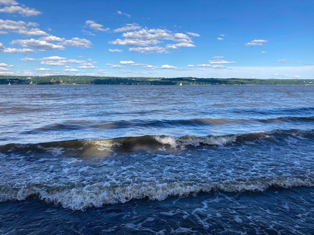 The waters of Nyack Beach State Park