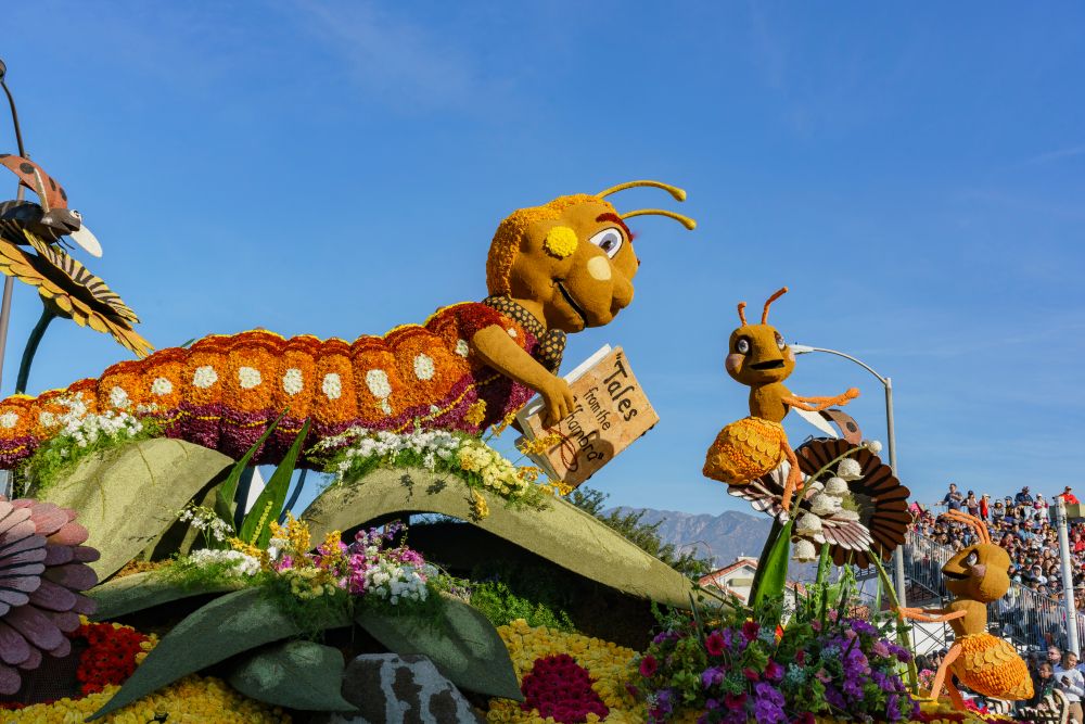 Insect-style float at Rose Parade