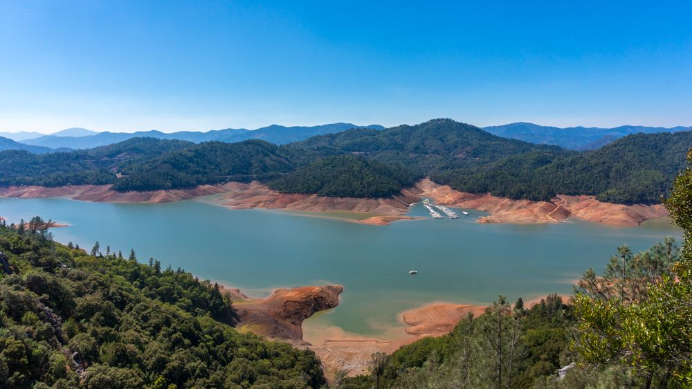 Aerial view of Shasta Lake