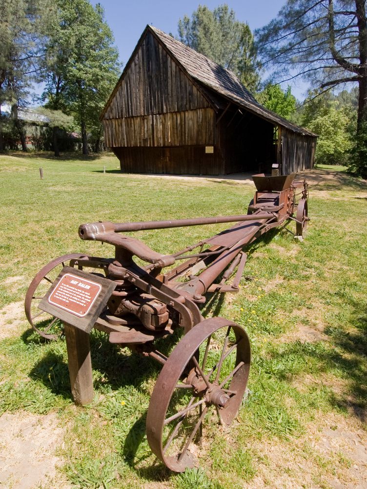 Farming equipments at Shasta State Historic Park
