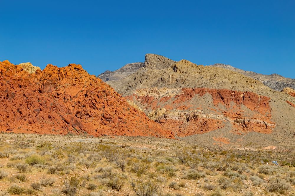 Sunny landscape of Calico Basin