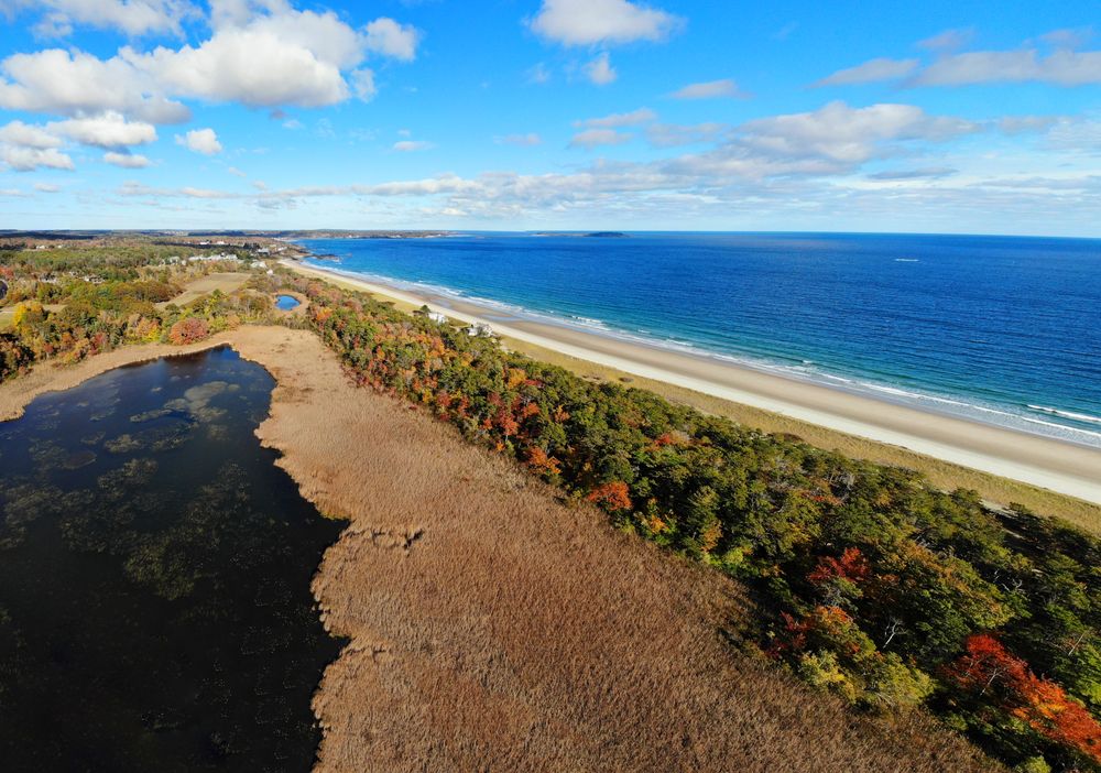 Aerial view of Scarborough Beach State Park