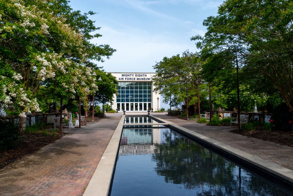 Front View of National Museum of the Mighty Eighth Air Force