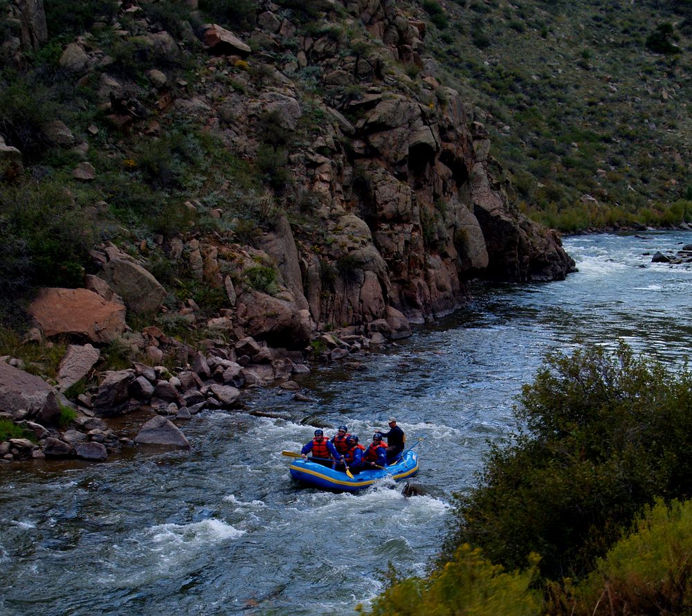 People rafting along the rapids of Royal Gorge