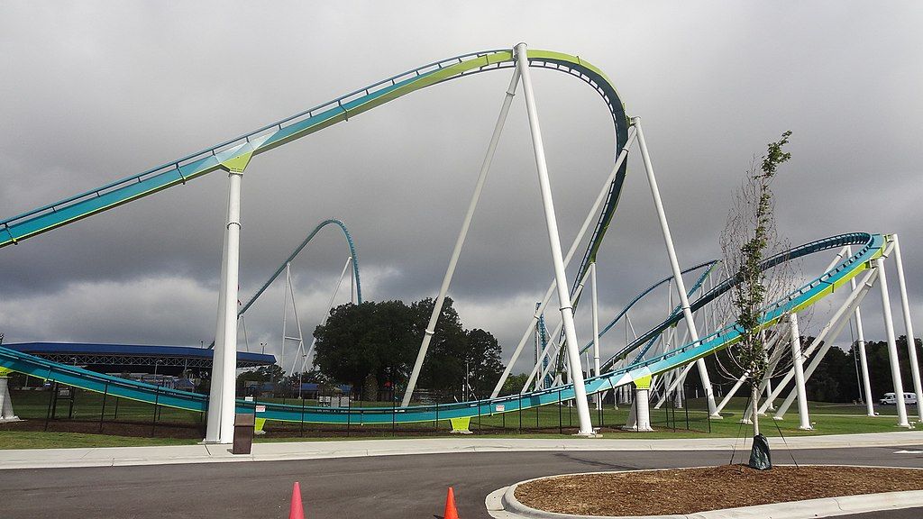 A rollercoaster at Carowinds