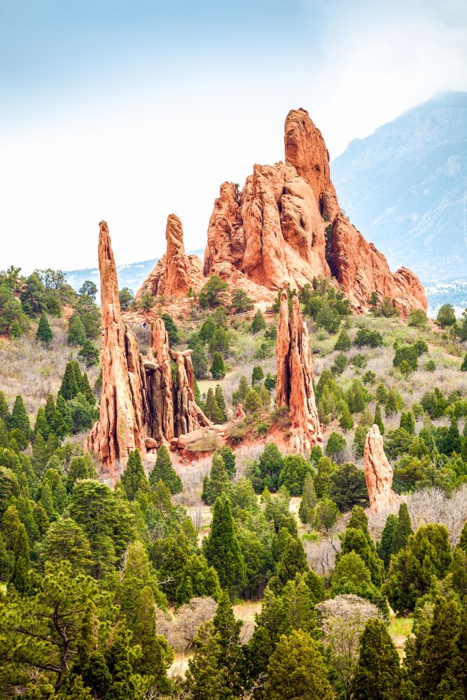 Scenic view of Garden of the Gods