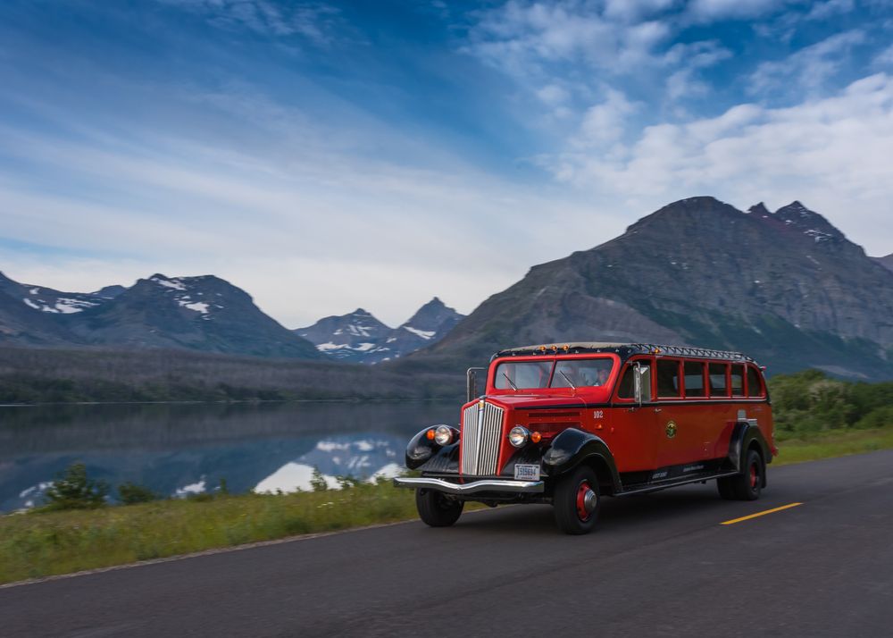 Bus tour at Glacier National Park