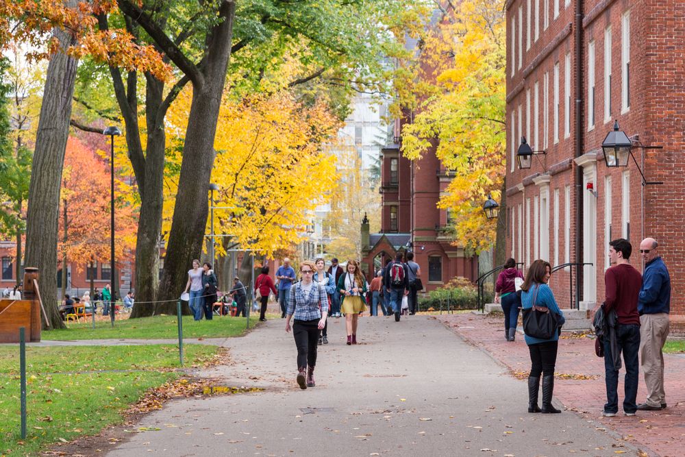 Harvard yard at Harvard University