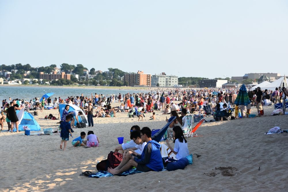 People at Revere Beach