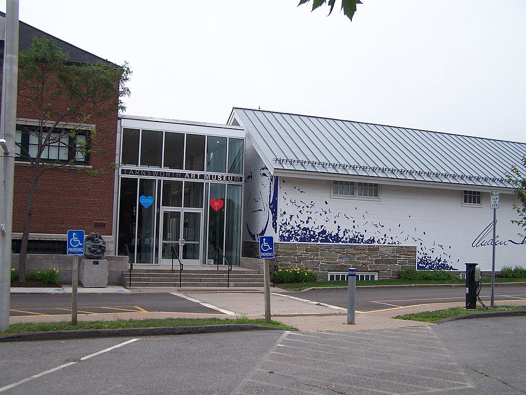 View of Farnsworth Art Museum's entrance