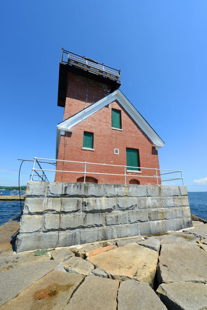 Facade of the Rockland Breakwater Lighthouse