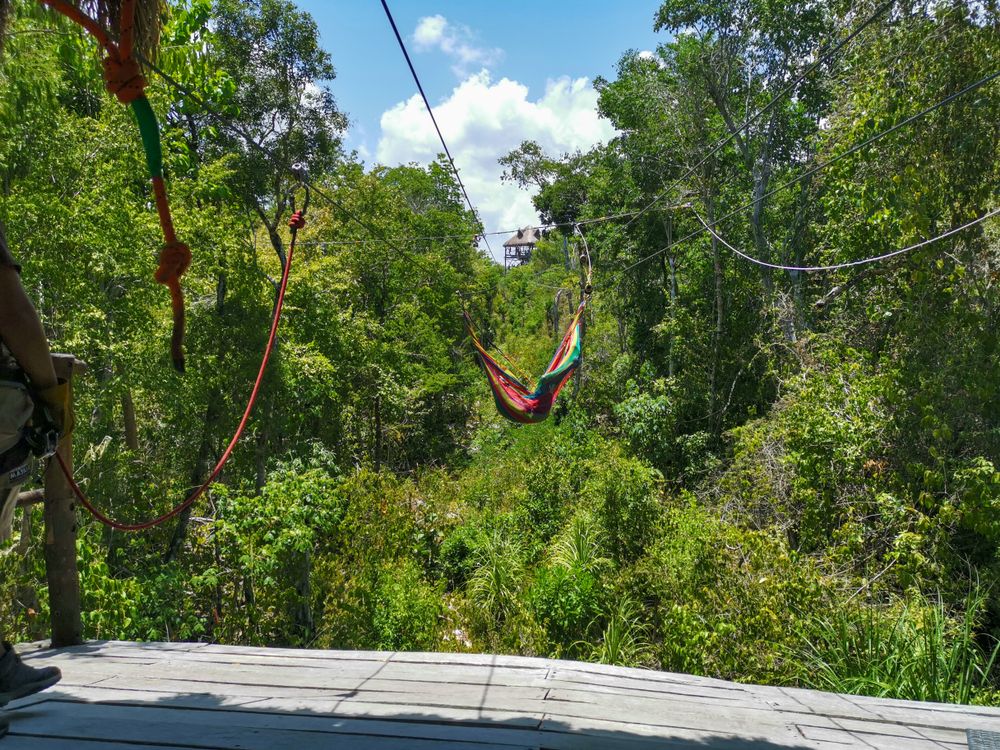 Hammock zip line at Riviera Maya