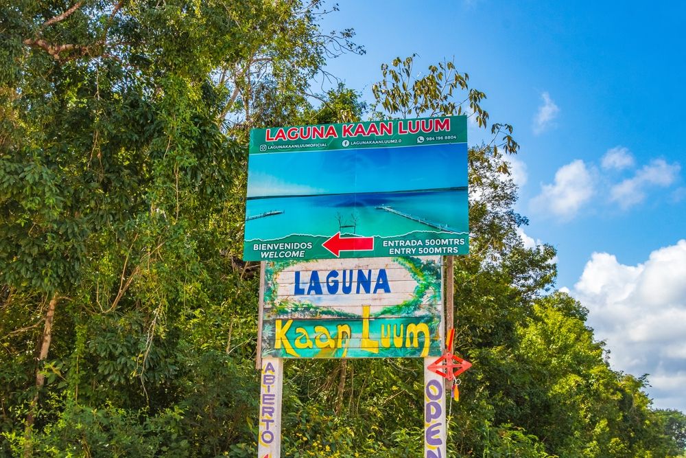 Welcome sign of Kaan Luum Lagoon