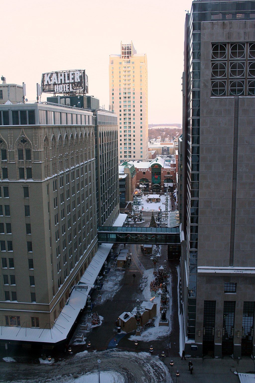 Aerial view of Peace Plaza