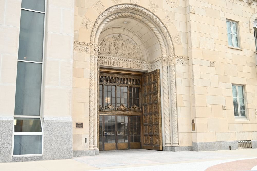 Entrance doors of The Plummer Building