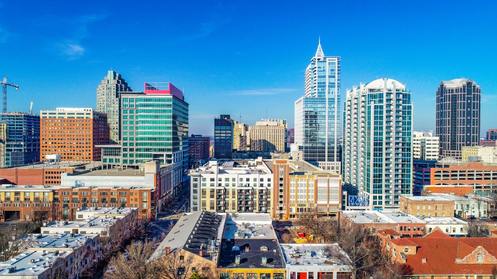 Aerial view of Downtown Raleigh
