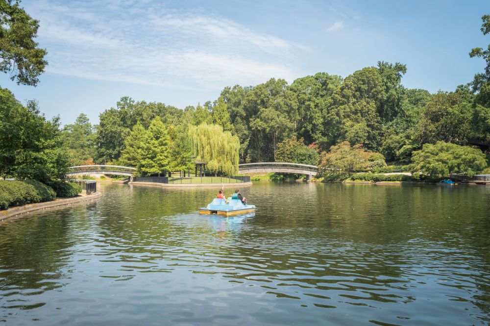 Paddling on Pullen Park's lake