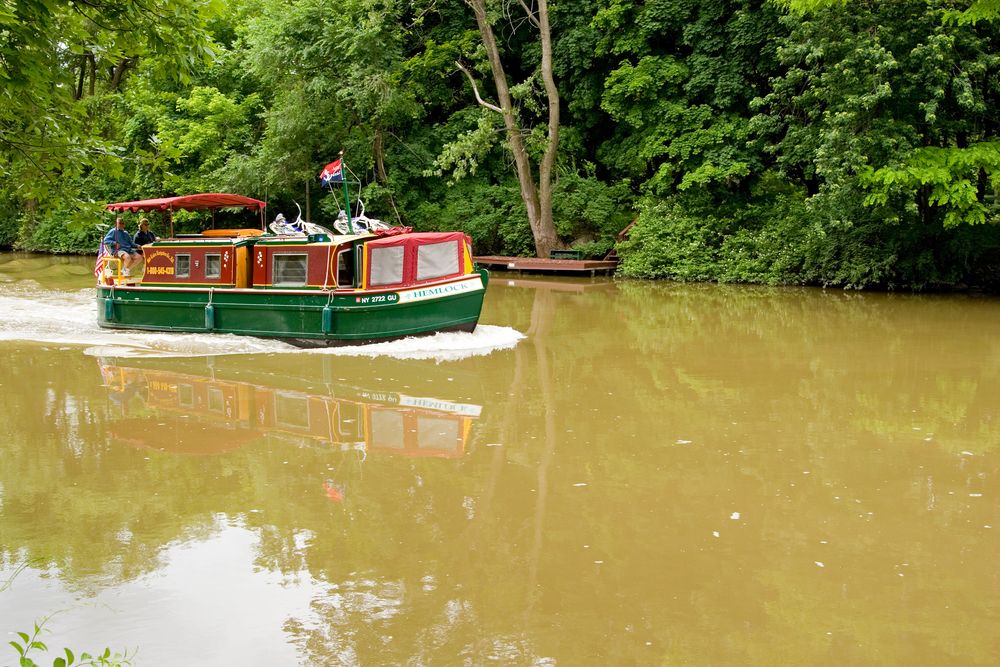 A boat along Erie Canal