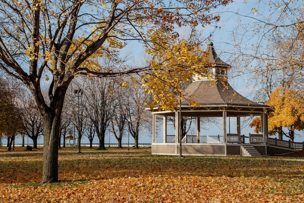 A gazebo at Ontario Beach Park