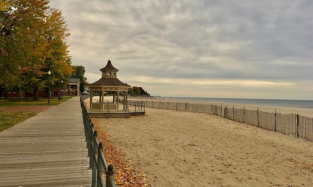 A gazebo at Ontario Beach Park