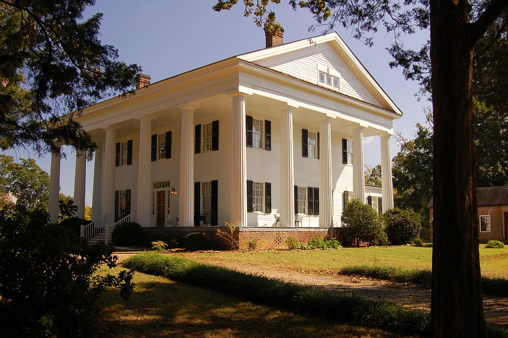 View from the side exterior of the barrington hall during a sunny day.