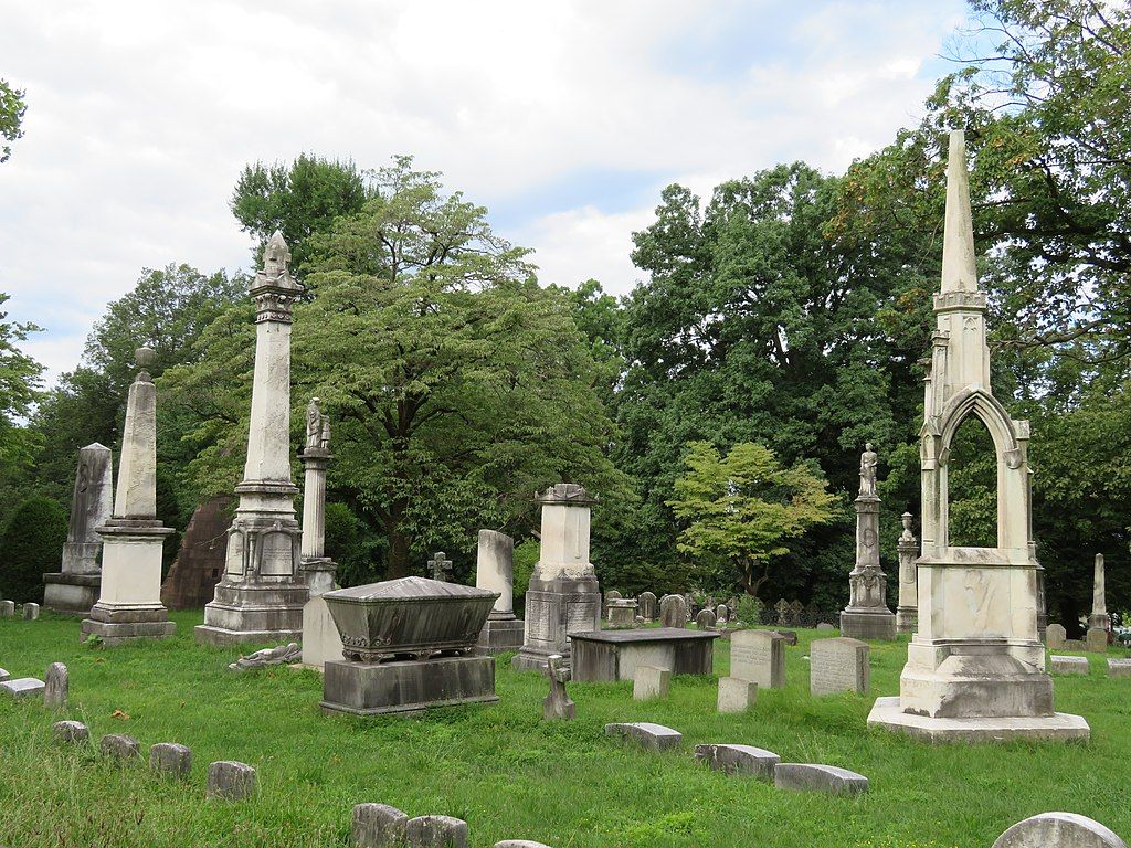 Headstones at Charles Evans Cemetery
