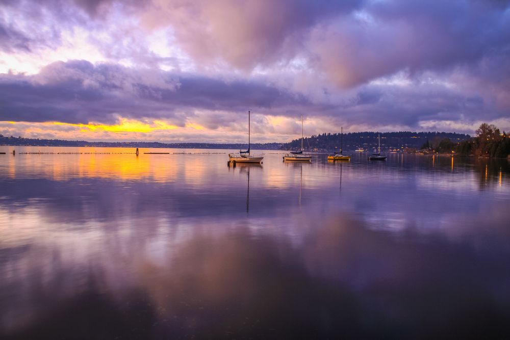 Gorgeous sunset at Gene Coulon Memorial Beach Park