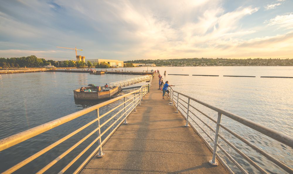 A pier at Gene Coulon Memorial Beach Park