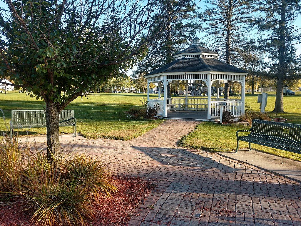 A pavilion on the grounds of Webb Park
