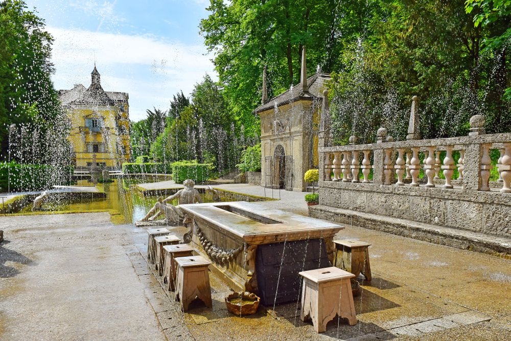 Trick fountain at Hellbrunn Palace