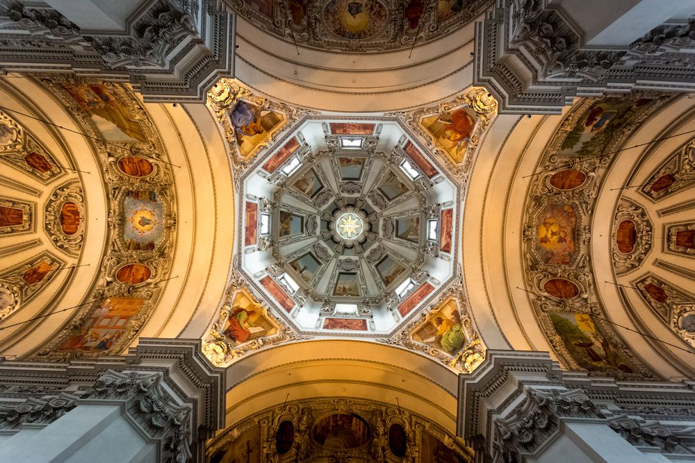 Beautiful ceiling of Salzburg Cathedral