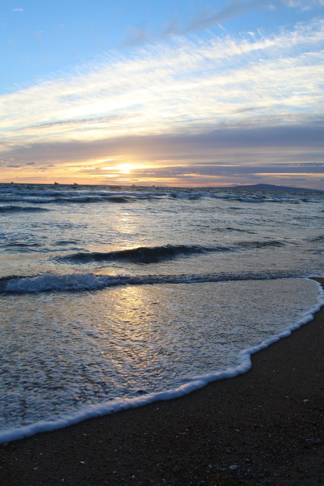 Scenic sunset over Bolsa Chica State Beach