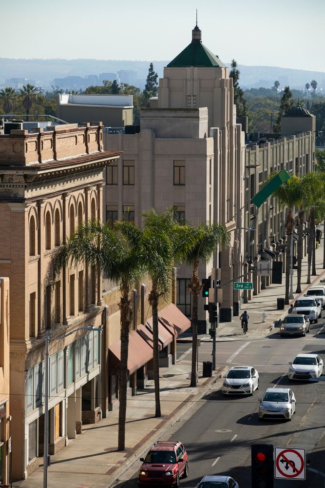 Aerial view of Downtown Santa Ana Historic Districts