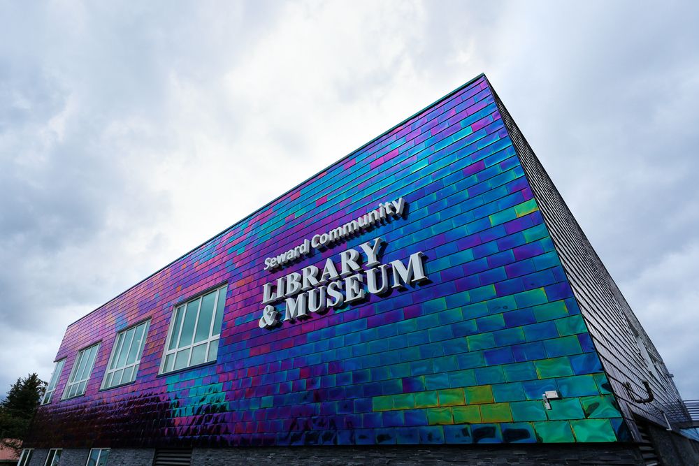 Colorful facade of Seward Community Library & Museum