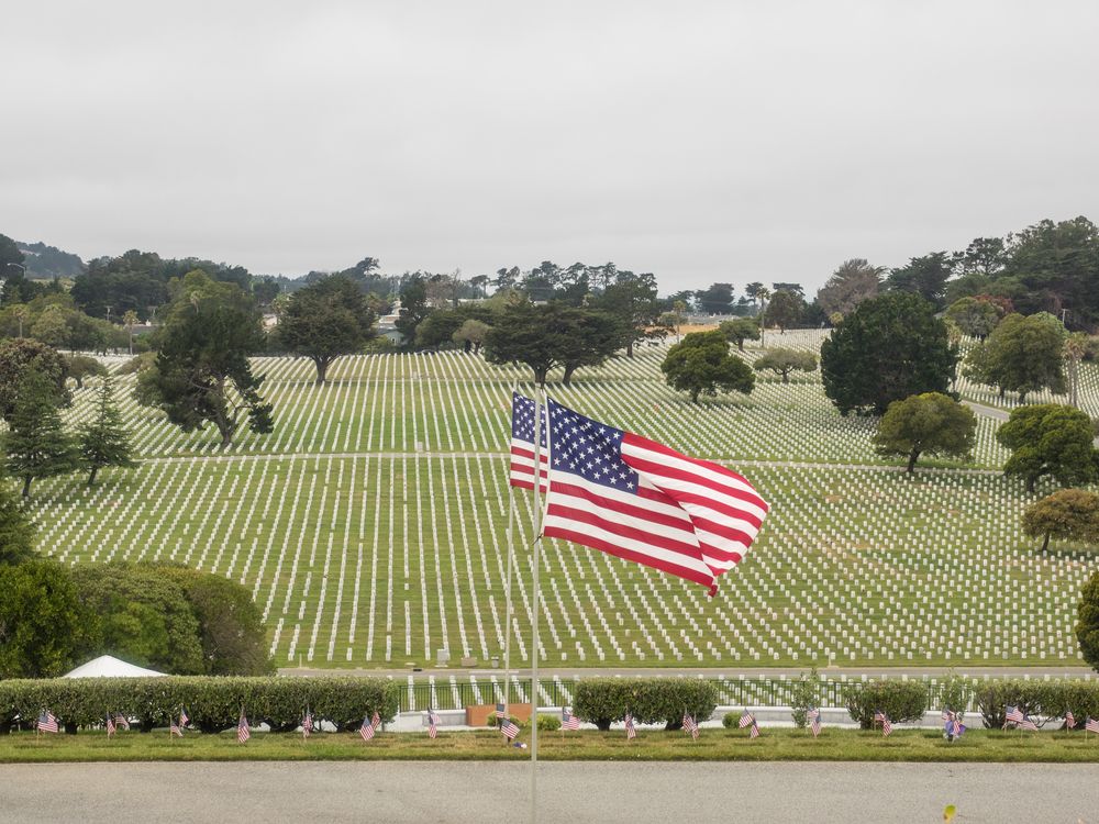 Aerial view of the Golden Gate National Cemetery