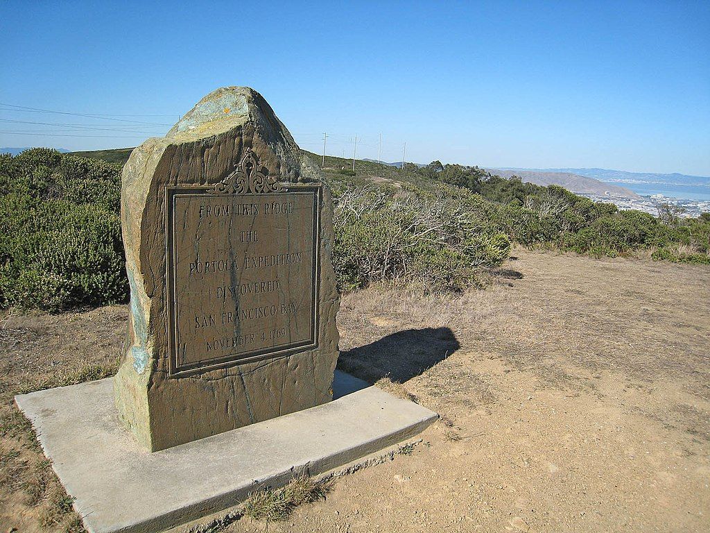 Portola discovery marker at Sweeney Ridge Trail