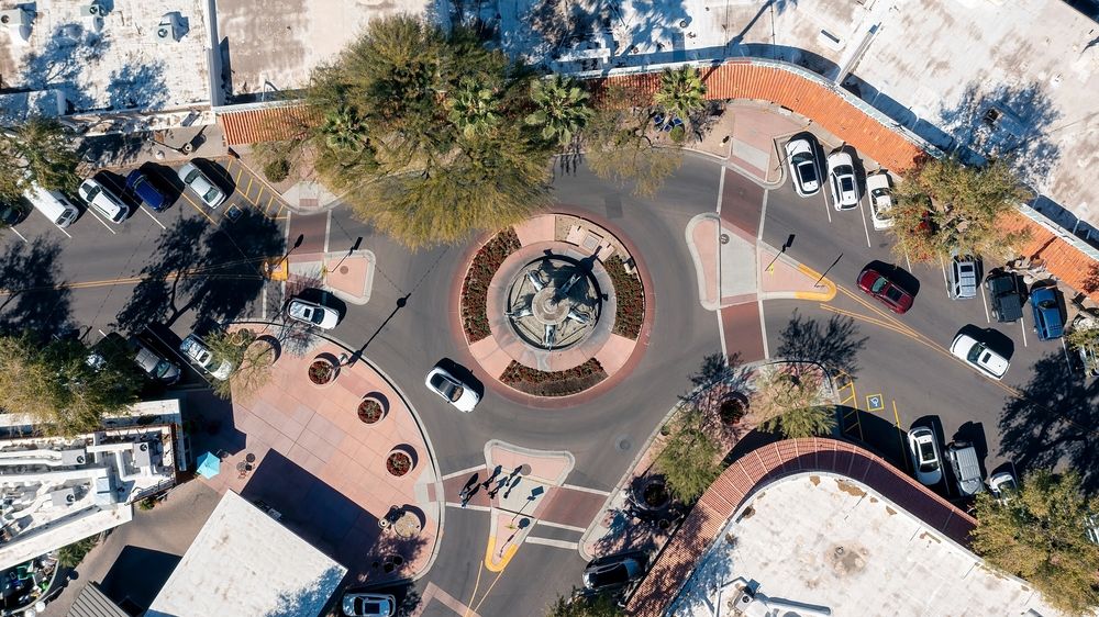 Aerial view of the Bronze Horse Fountain by Bob Parks