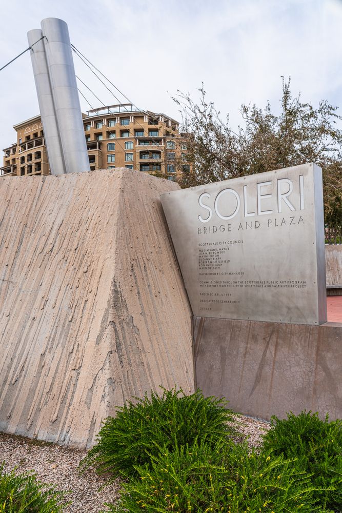 Signage of Soleri Bridge and Plaza
