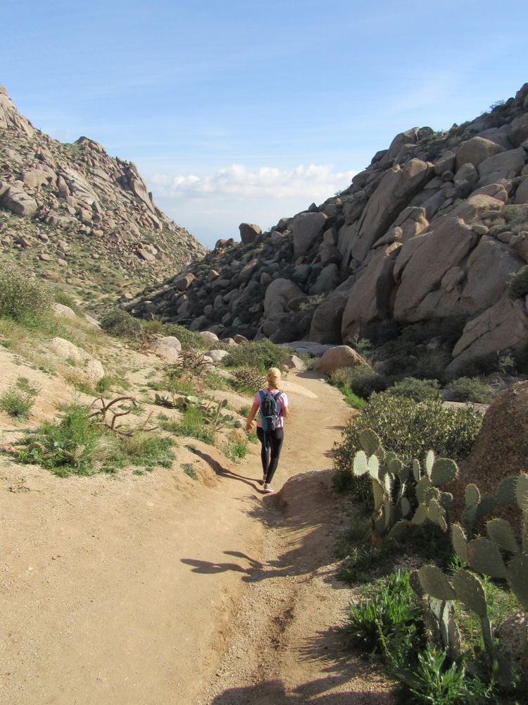 A hiker along Tom’s Thumb Trailhead