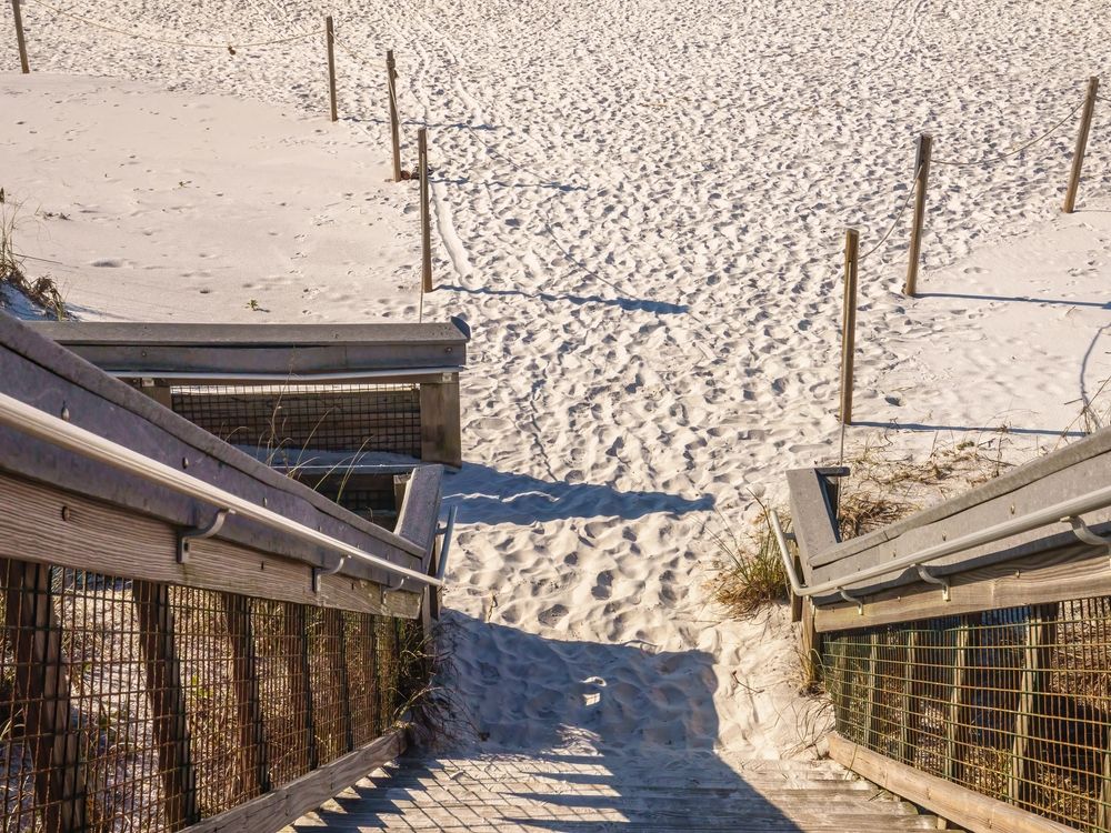 Footprints on Deer Lake State Park's dune